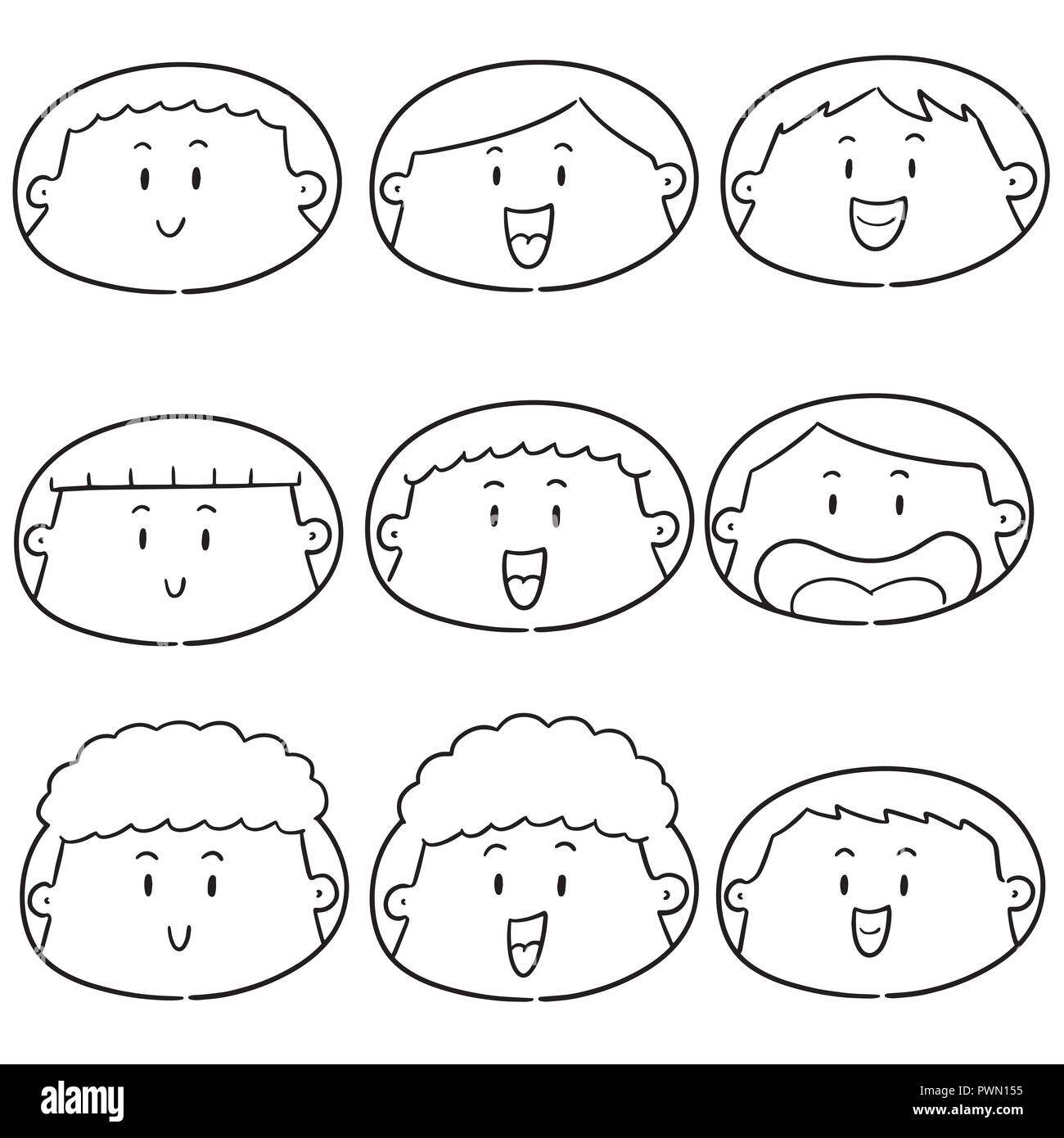 vector set of cartoon face Stock Vector Image & Art - Alamy
