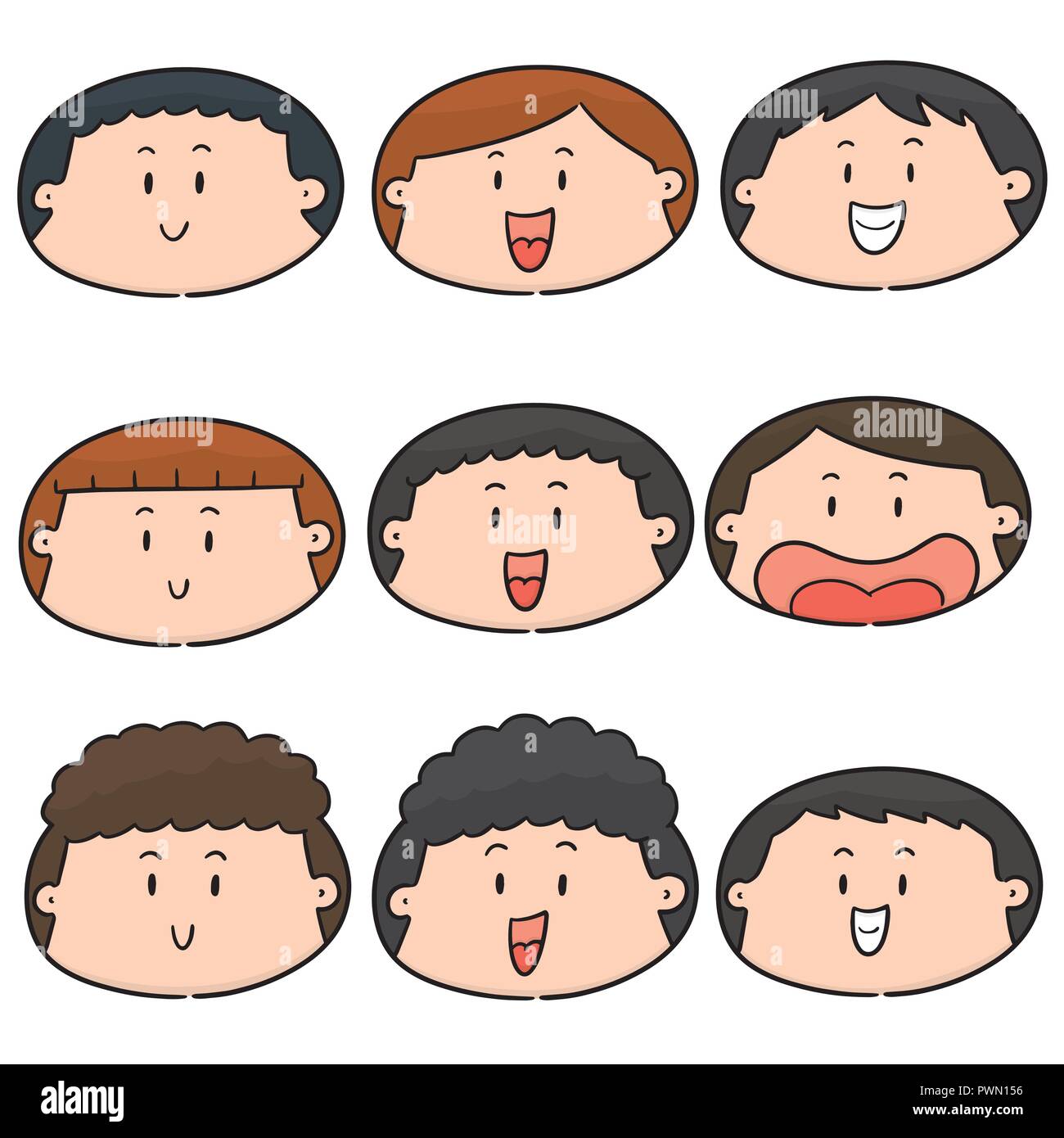 vector set of cartoon face Stock Vector Image & Art - Alamy
