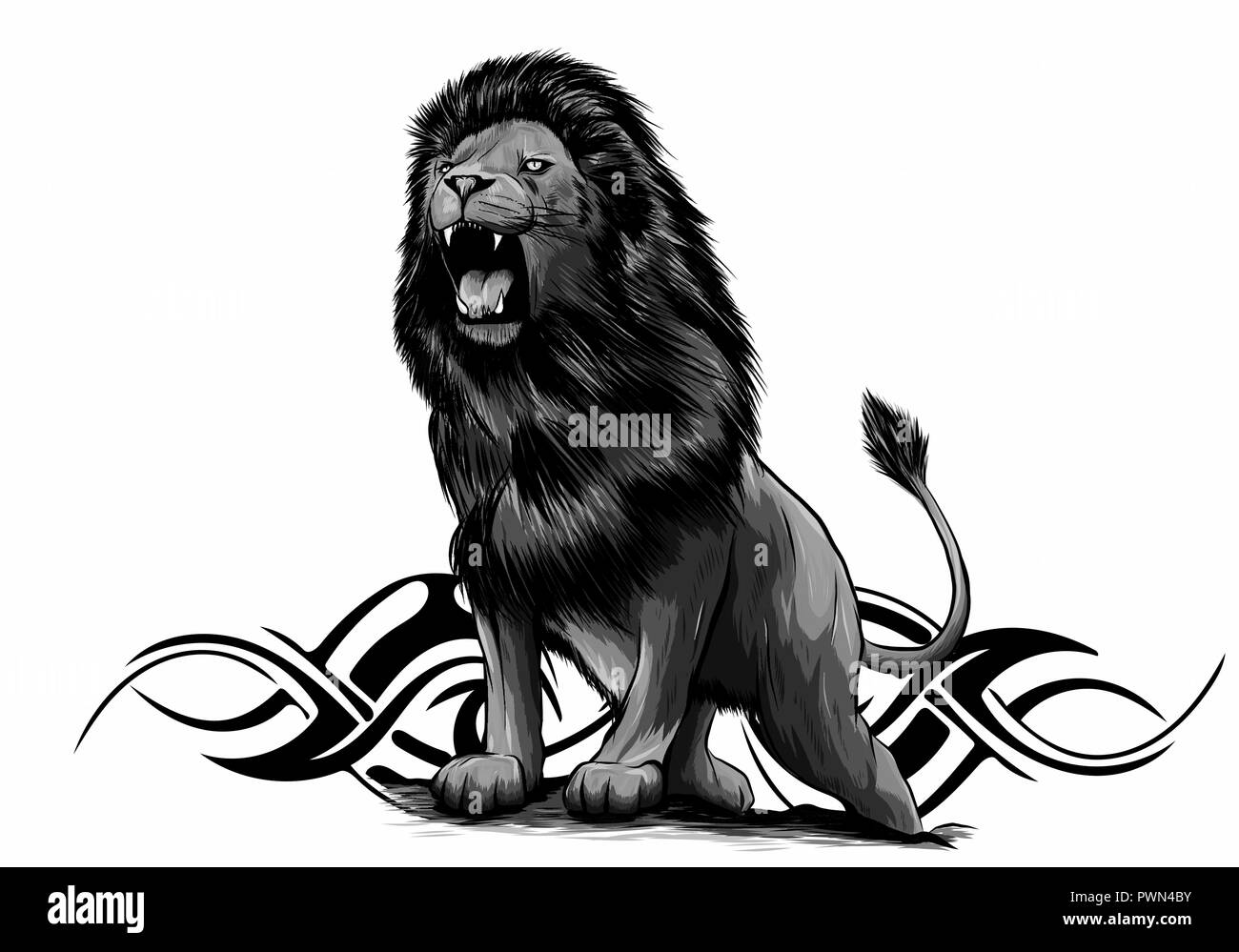 Simple Line Art Lion Jumping Stock Illustration 1499837156 | Shutterstock