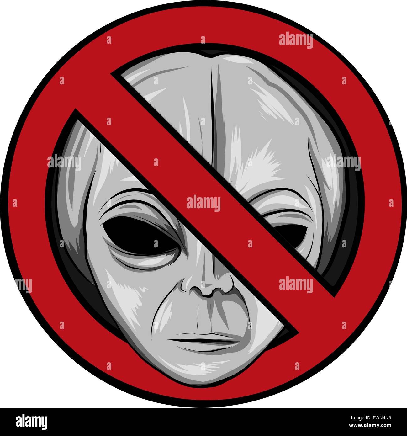 warning signs for aliens. vector illustration face Stock Vector