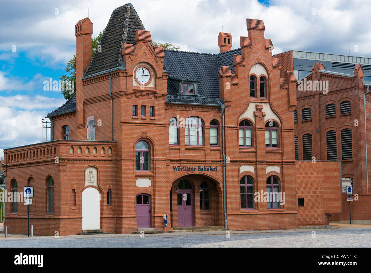 Woerlitzer train station, Dessau, Saxony-Anhalt, Germany Stock Photo