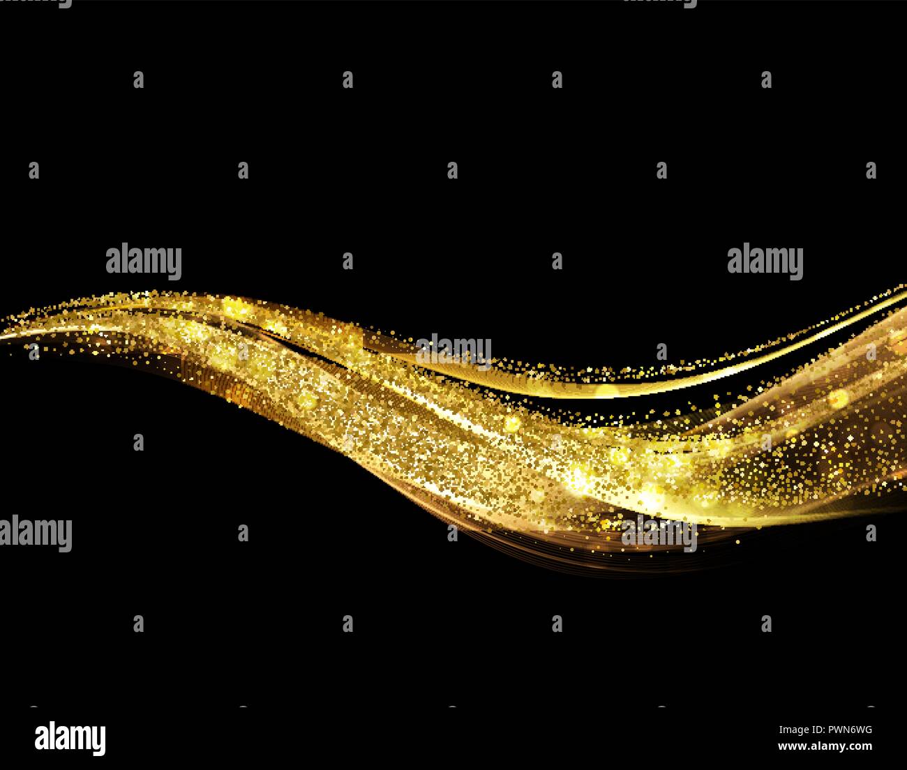 Abstract shiny color gold wave design element Stock Vector Image & Art