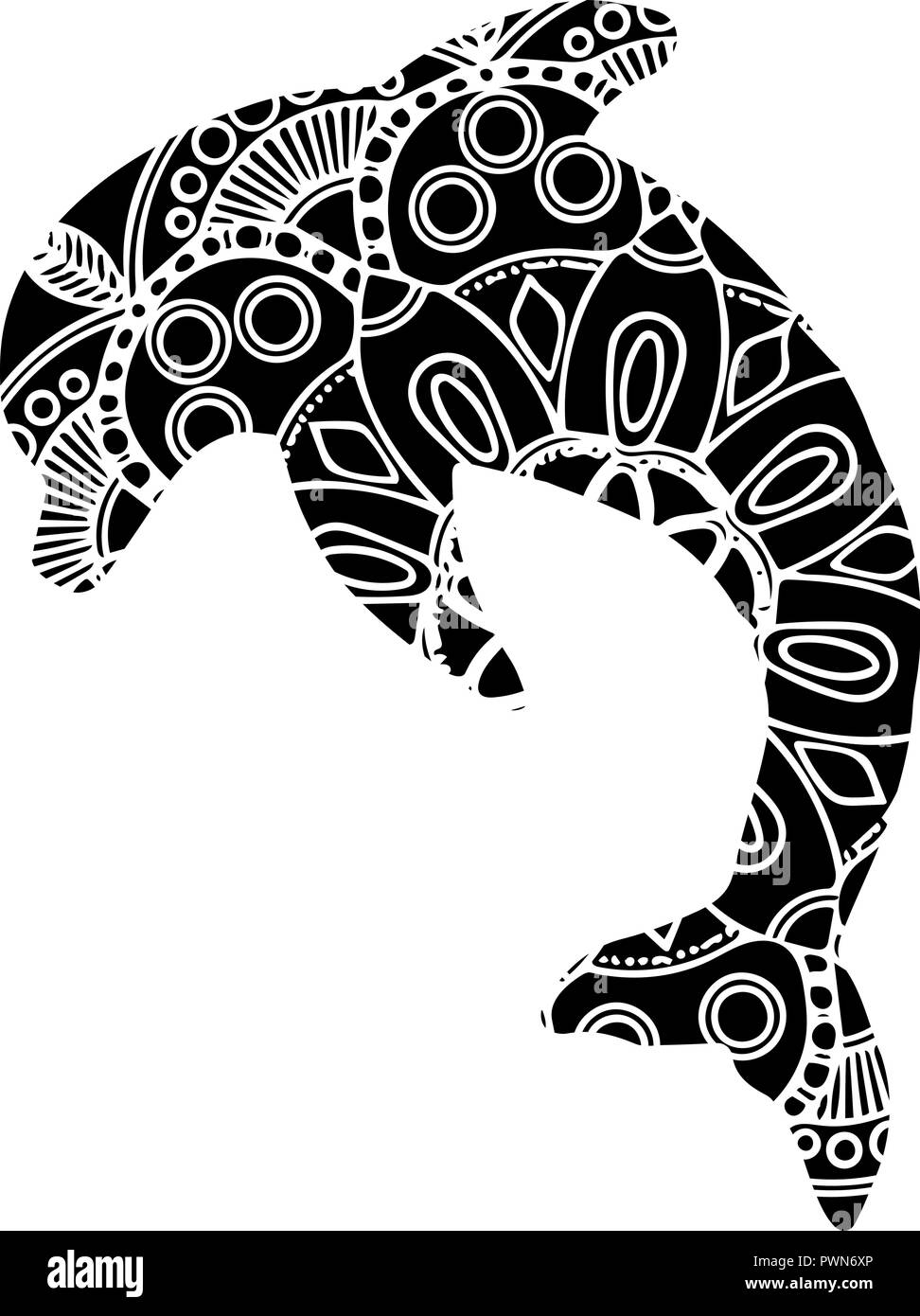Amazing Black Ink Tribal Dolphin Tattoo Design – Truetattoos