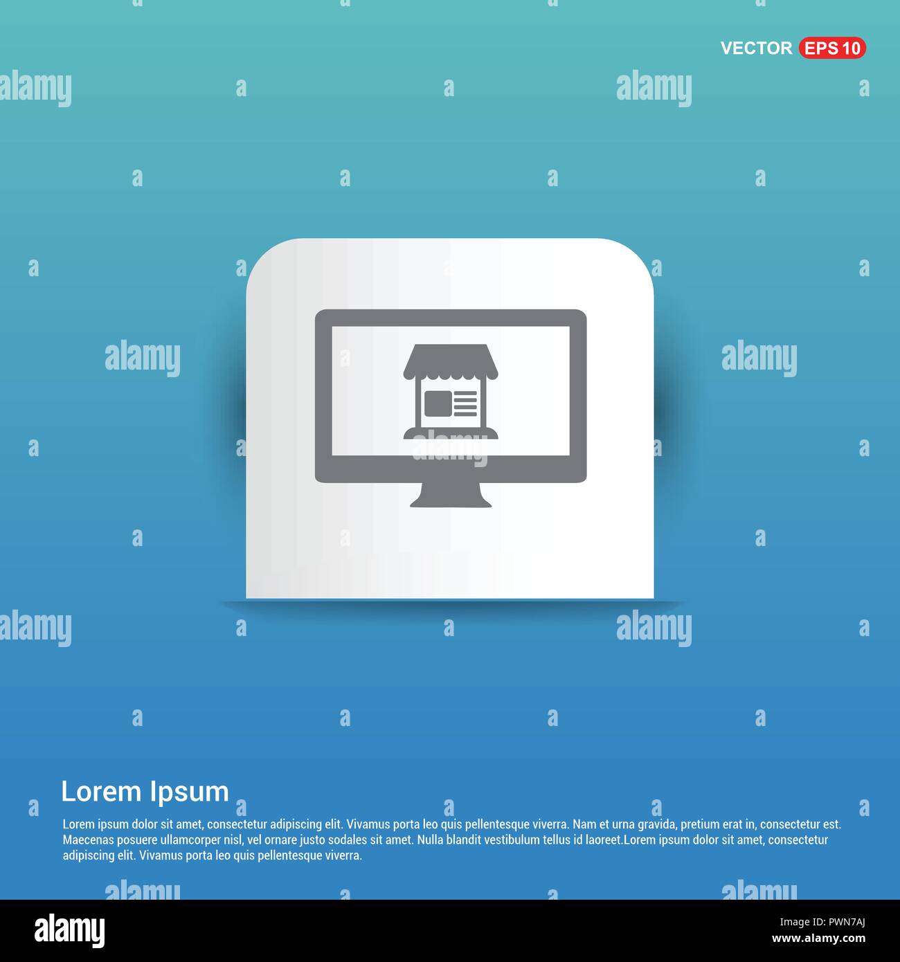 Computer icon Blue Sticker button Stock Vector Image & Art Alamy