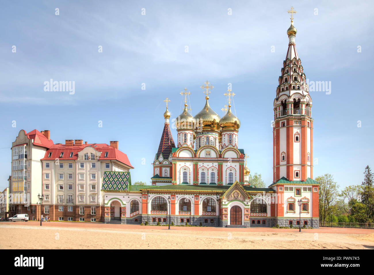 Kaliningrad region. Modern, beautiful Memorial Church in Honor of All Saints in Memory of the Fallen during the First World War Stock Photo