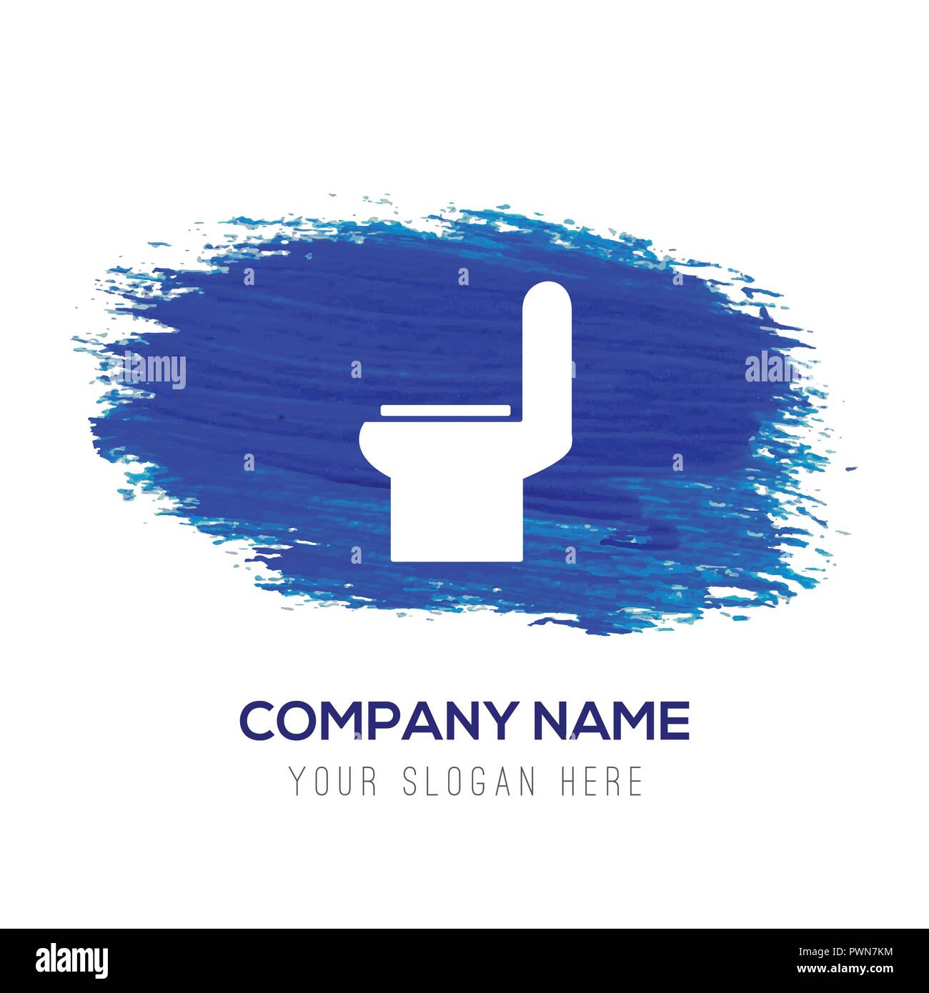 commode toilet icon - Blue watercolor background Stock Vector Image ...