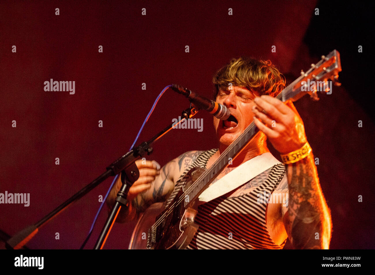 Oh Sees (Thee Oh Sees) John Dwyer - 12th July 2018 - Boiler Shop Newcastle - Live concert performance Stock Photo