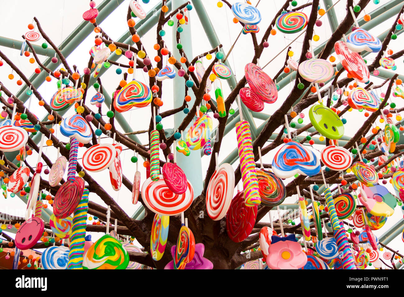 Candy tree at Sentosa Island, Singapore Stock Photo