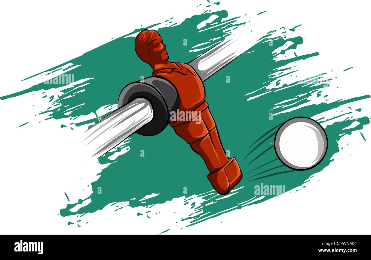vector illustration red player Table Football Competition Stock Vector