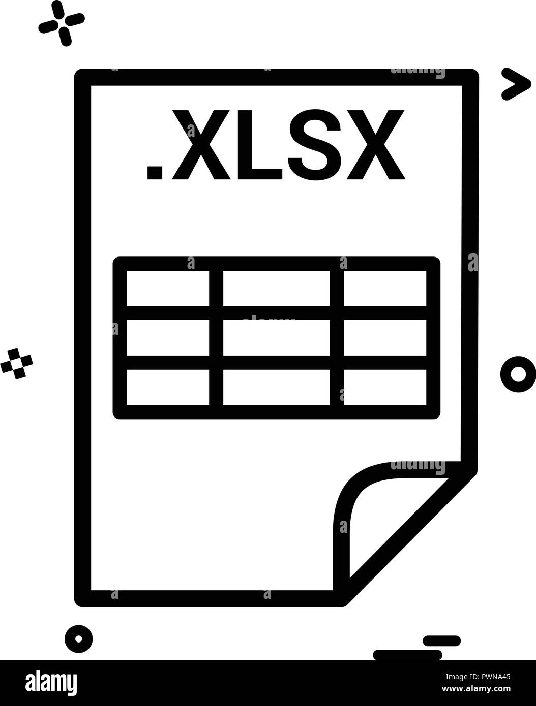 XLSX application download file files format icon vector design Stock ...