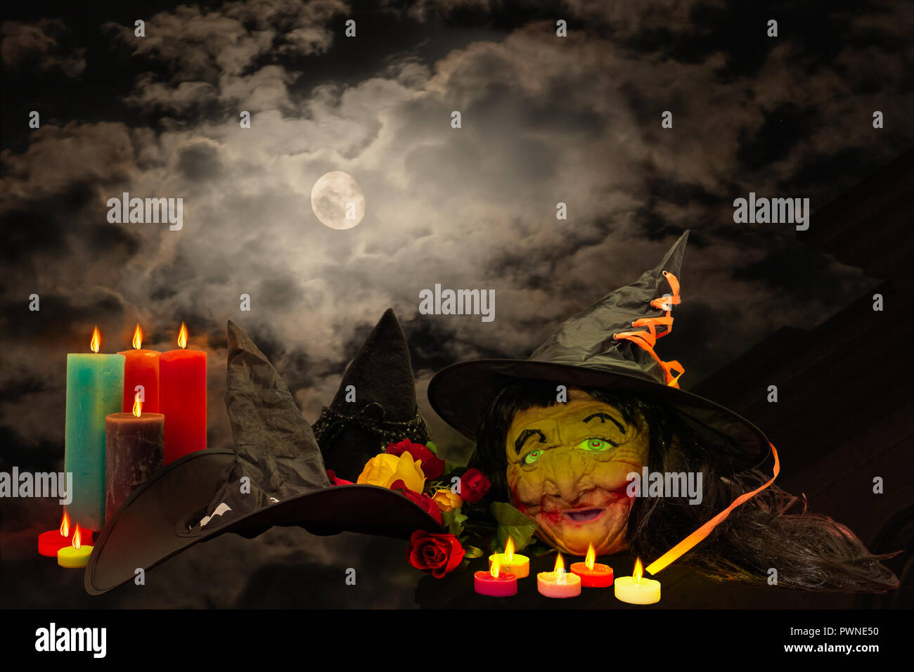 Halloween the night of witches - Halloween la nuit des sorcières - Halloween die Nacht der Hexen - Halloween la notte delle streghe Stock Photo