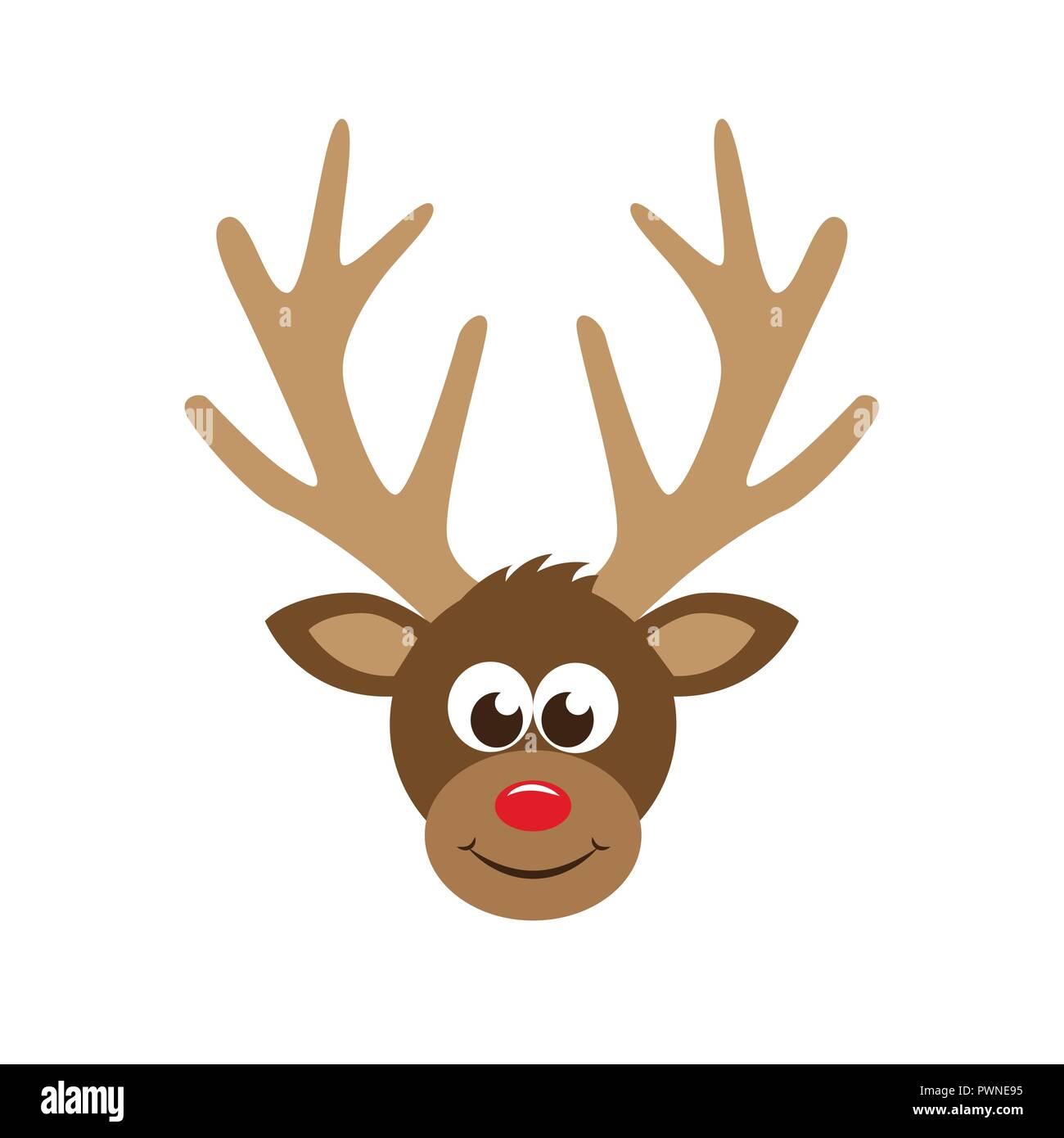 cute reindeer cartoon head with red nose vector illustration EPS10 Stock  Vector Image & Art - Alamy