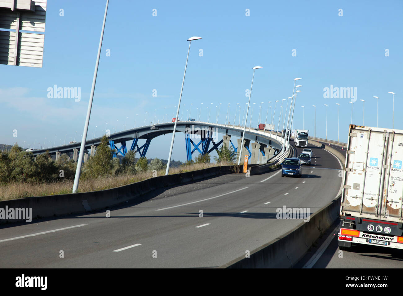 Normandy Bridge flyover, Normandy, France Stock Photo