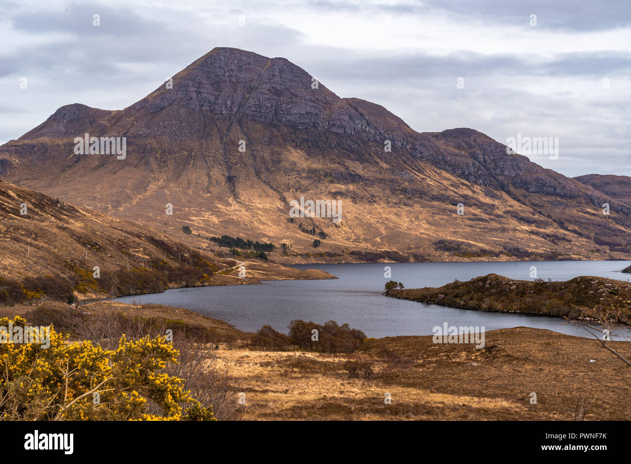 Cul Beag mountain, Loch Lurgainn, Ross shire, Scotland, Uk Stock Photo