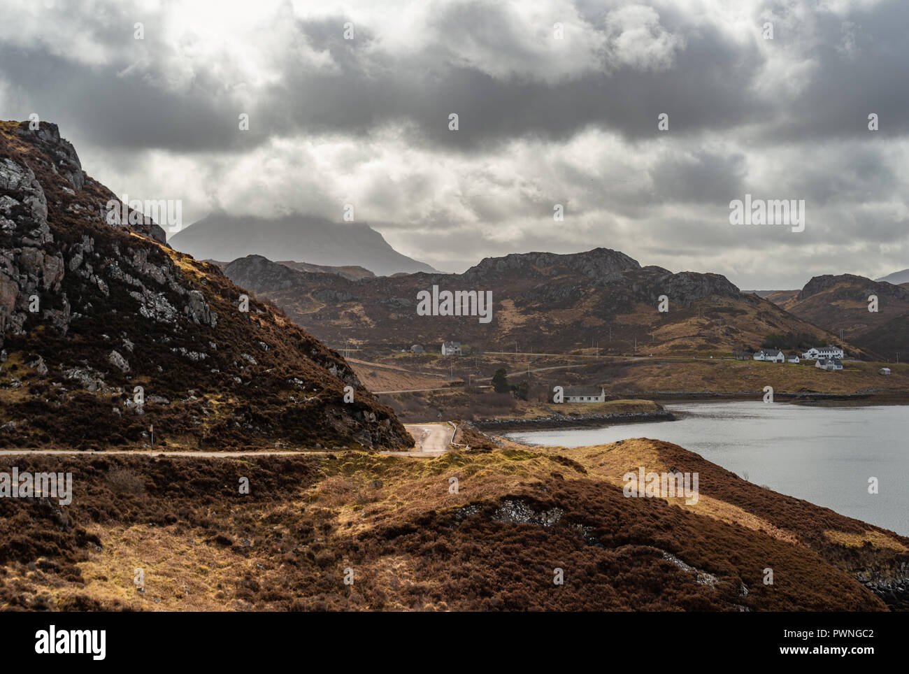 Houses at Loch Lurgainn, RossShire, Scotland, Uk Stock Photo Alamy