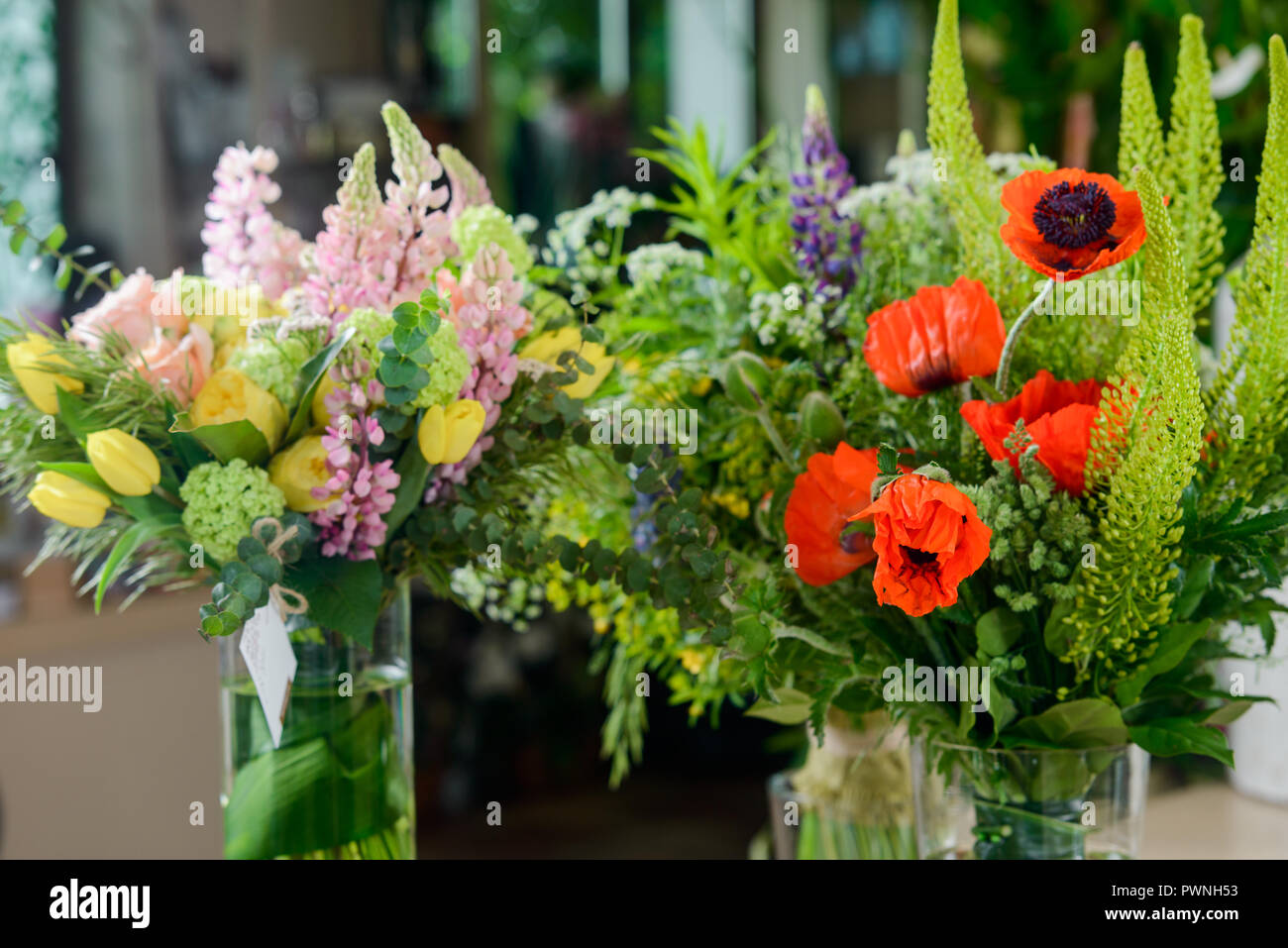 Bunches at flower shop Stock Photo Alamy