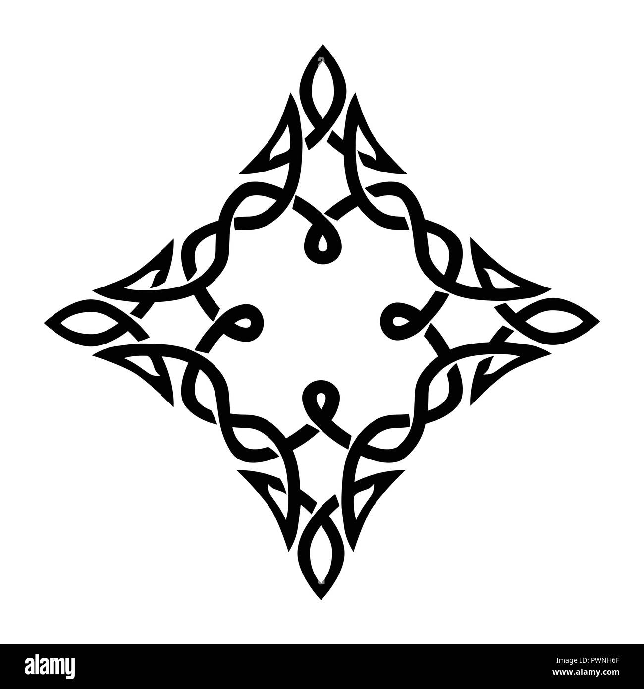 Celtic Knot Ornament, Flat Vector Illustration isolated on white background Stock Vector