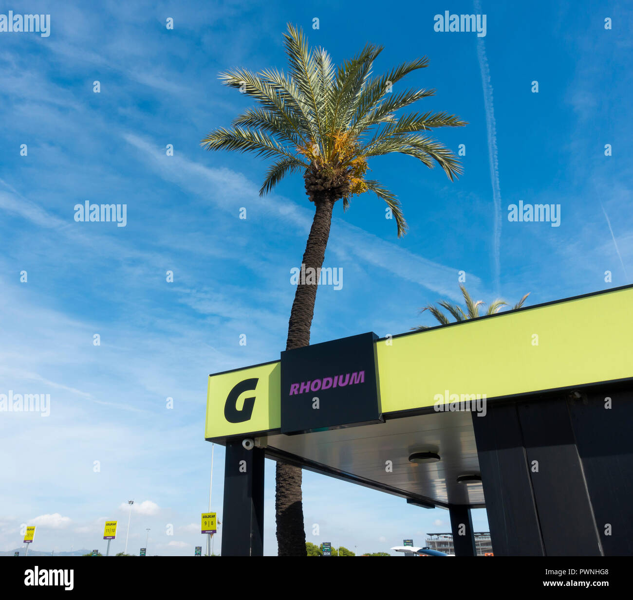 Goldcar car hire/rental office at Barcelona El Prat airport. Spain