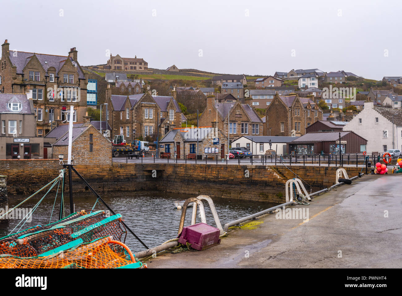 Harbour side of Stromness ,Mainland ,Orkney Islands, Scotland Stock Photo