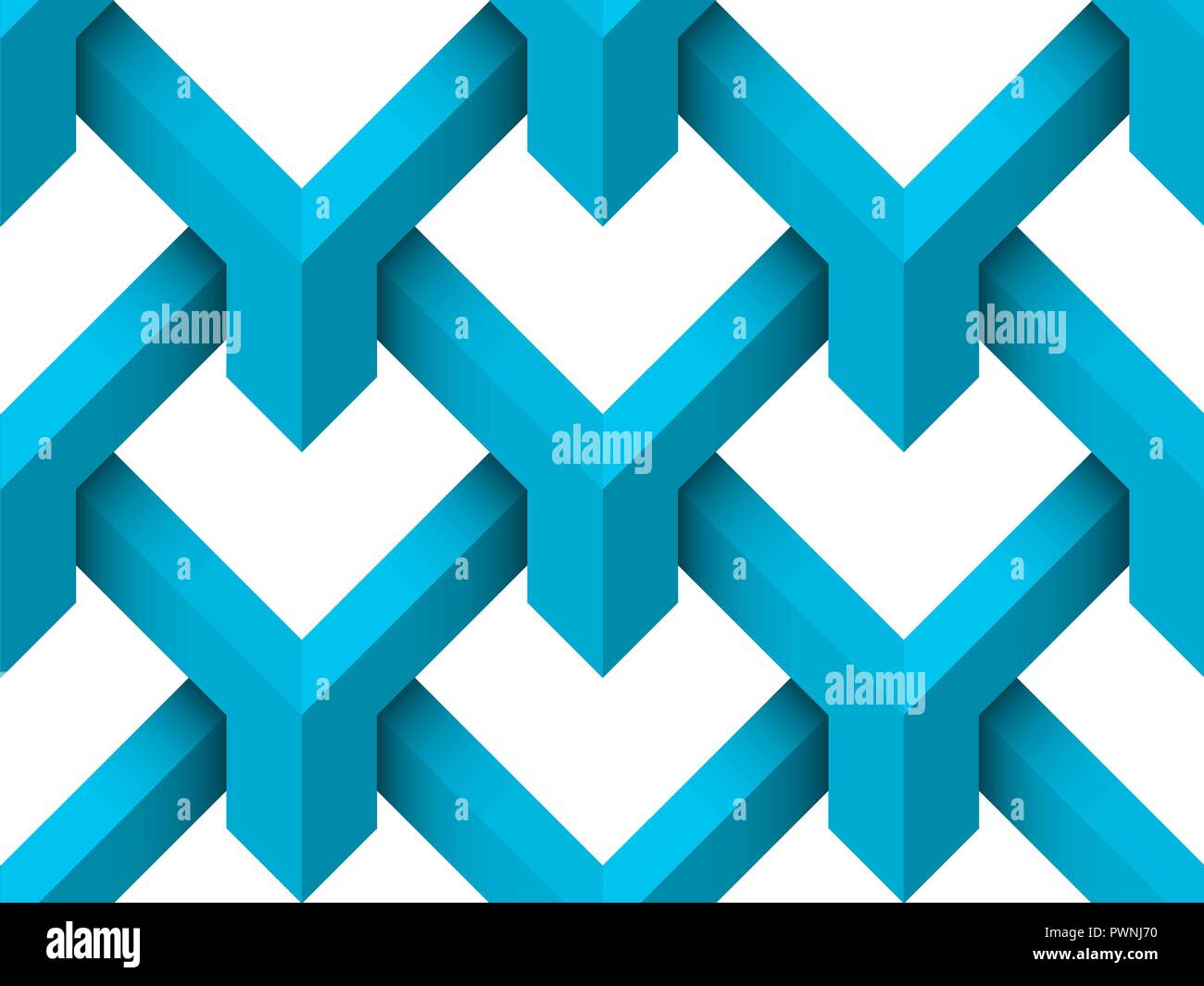 Blue geometric 3d seamless background Stock Vector