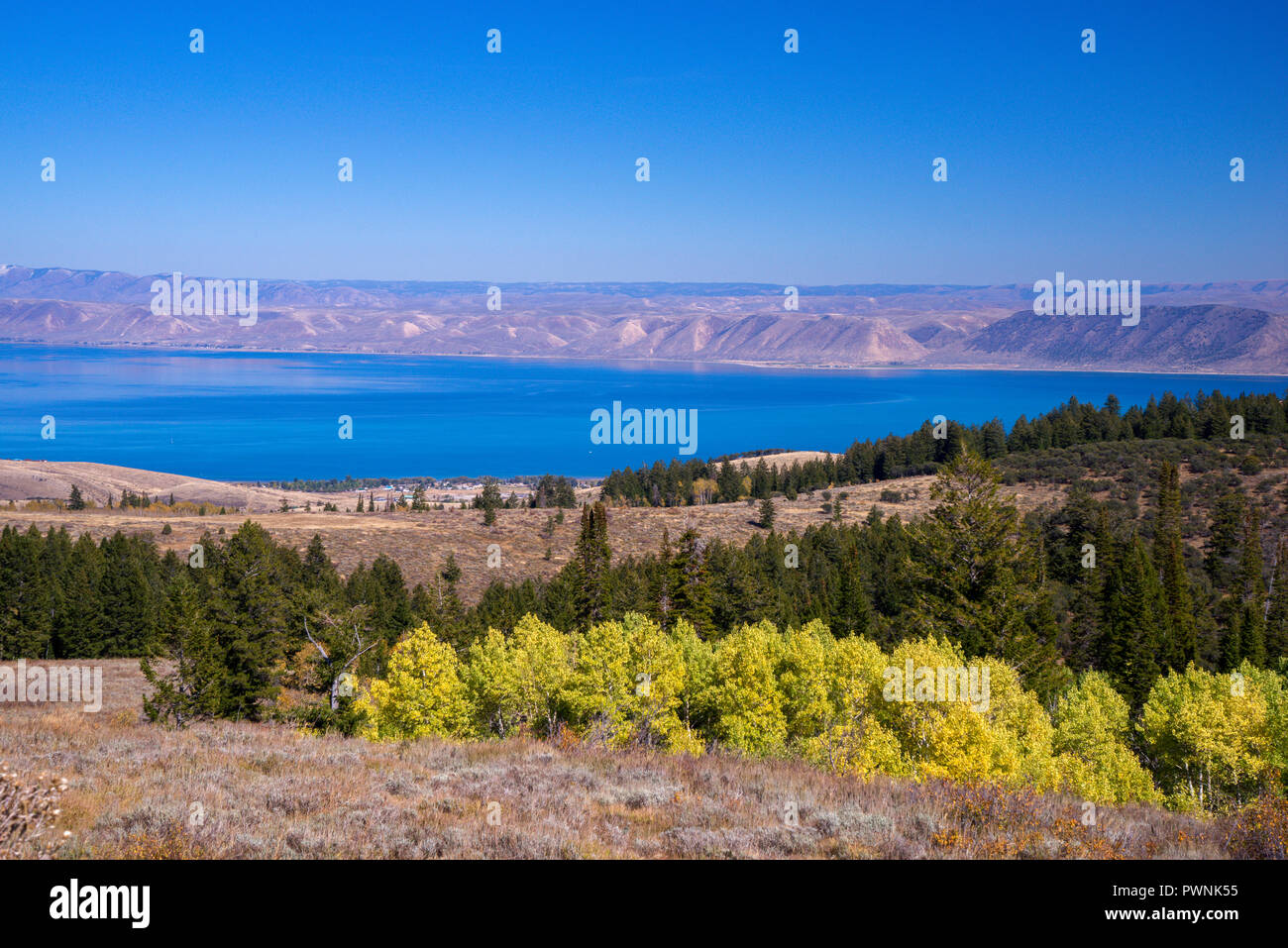 USA, Utah, Rich County, Idaho, Bear Lake County, Bear Lake Stock Photo