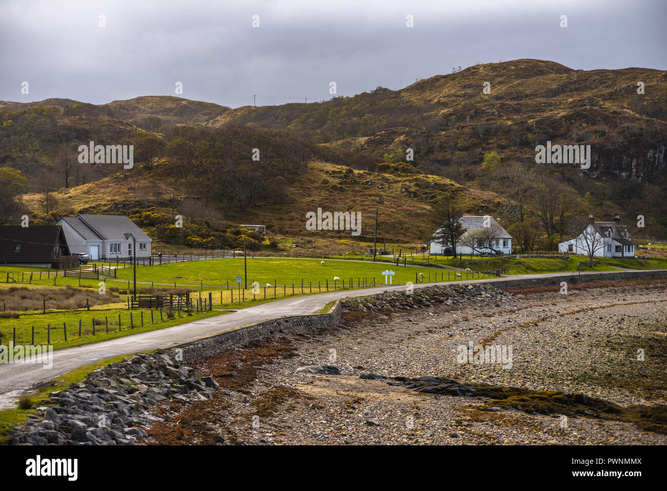 Houses at Inverkirkaig, Sutherland, Scotland, Uk Stock Photo Alamy