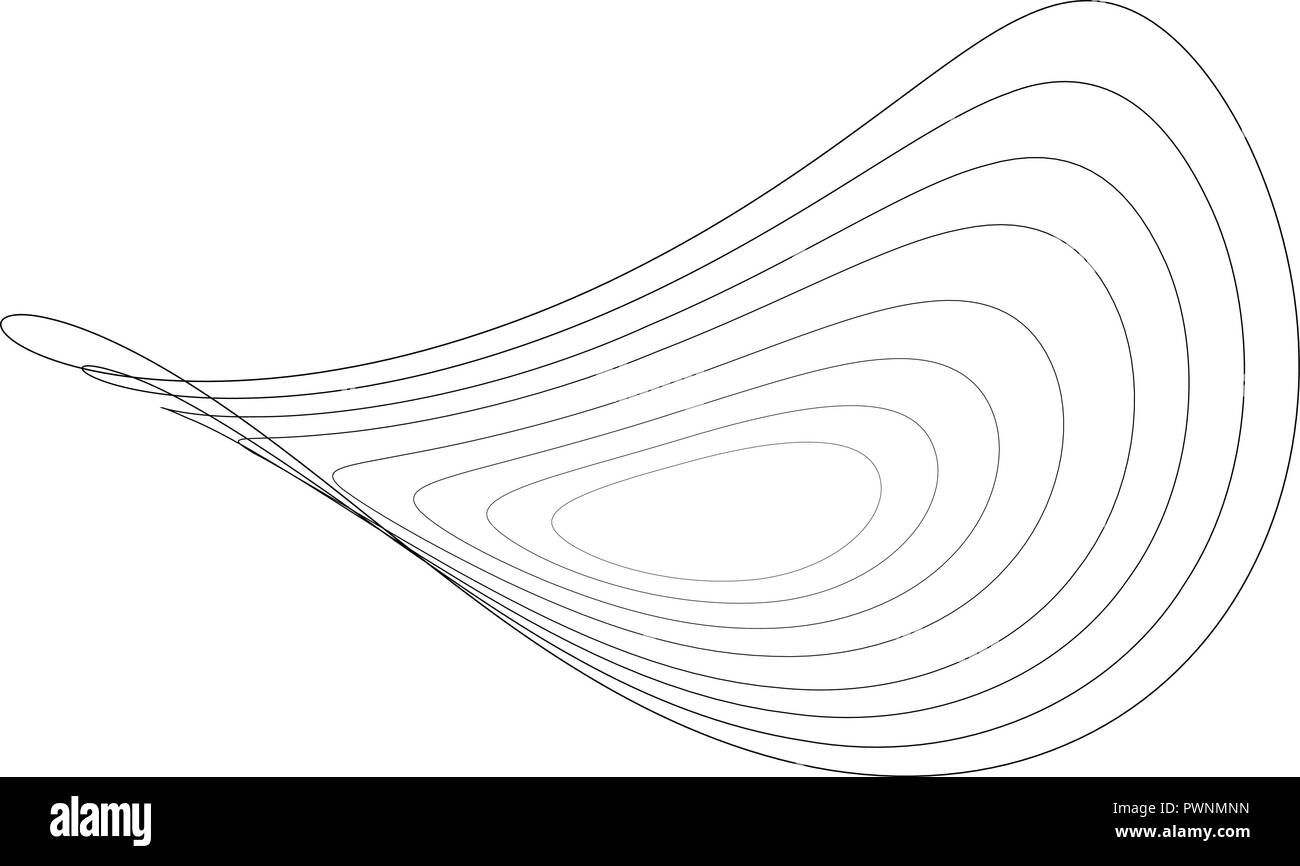 Abstract circles in a waving surface - vector Stock Vector