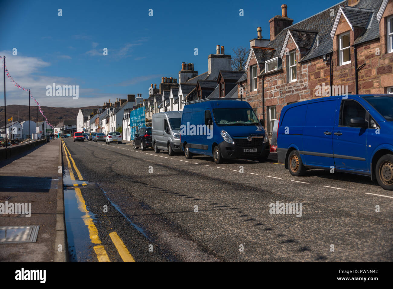 Row of houses in Shore Street, Ullapool, Rossshire, Scotland, United