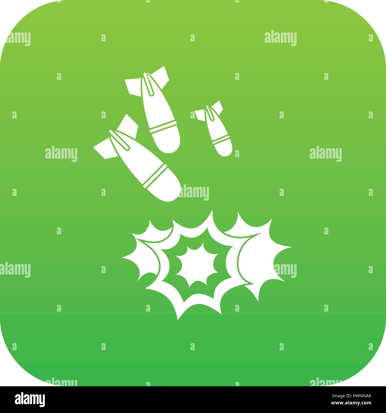 Bomb icon digital green Stock Vector