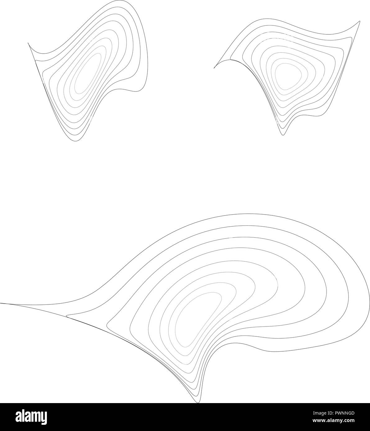 Abstract circles in a waving surface - vector Stock Vector