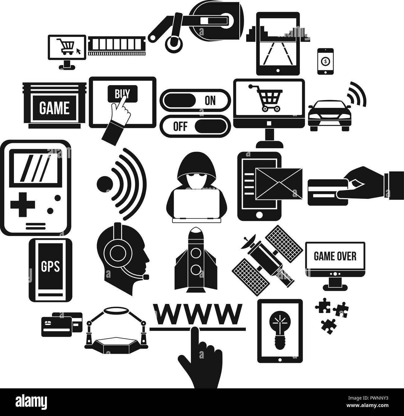 Augmented reality icons set, simple style Stock Vector Image & Art Alamy