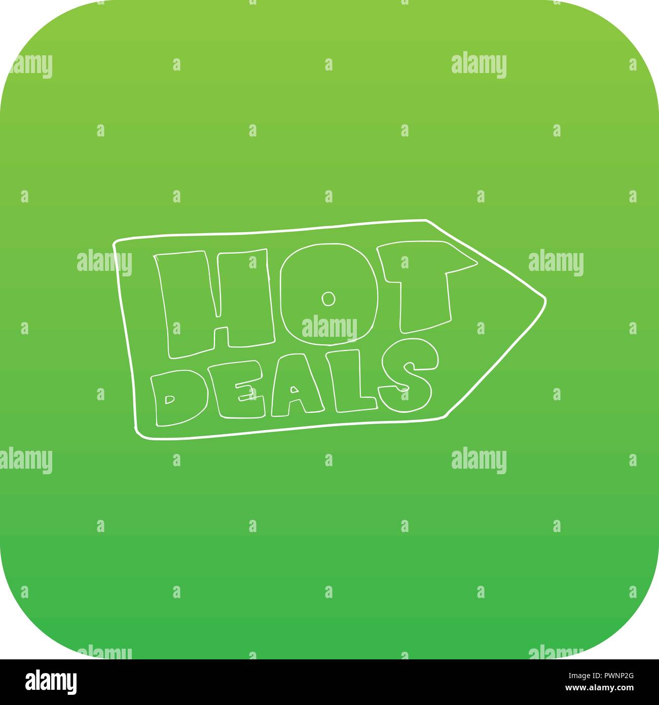 Hot deals direction sign icon green vector Stock Vector Image & Art Alamy