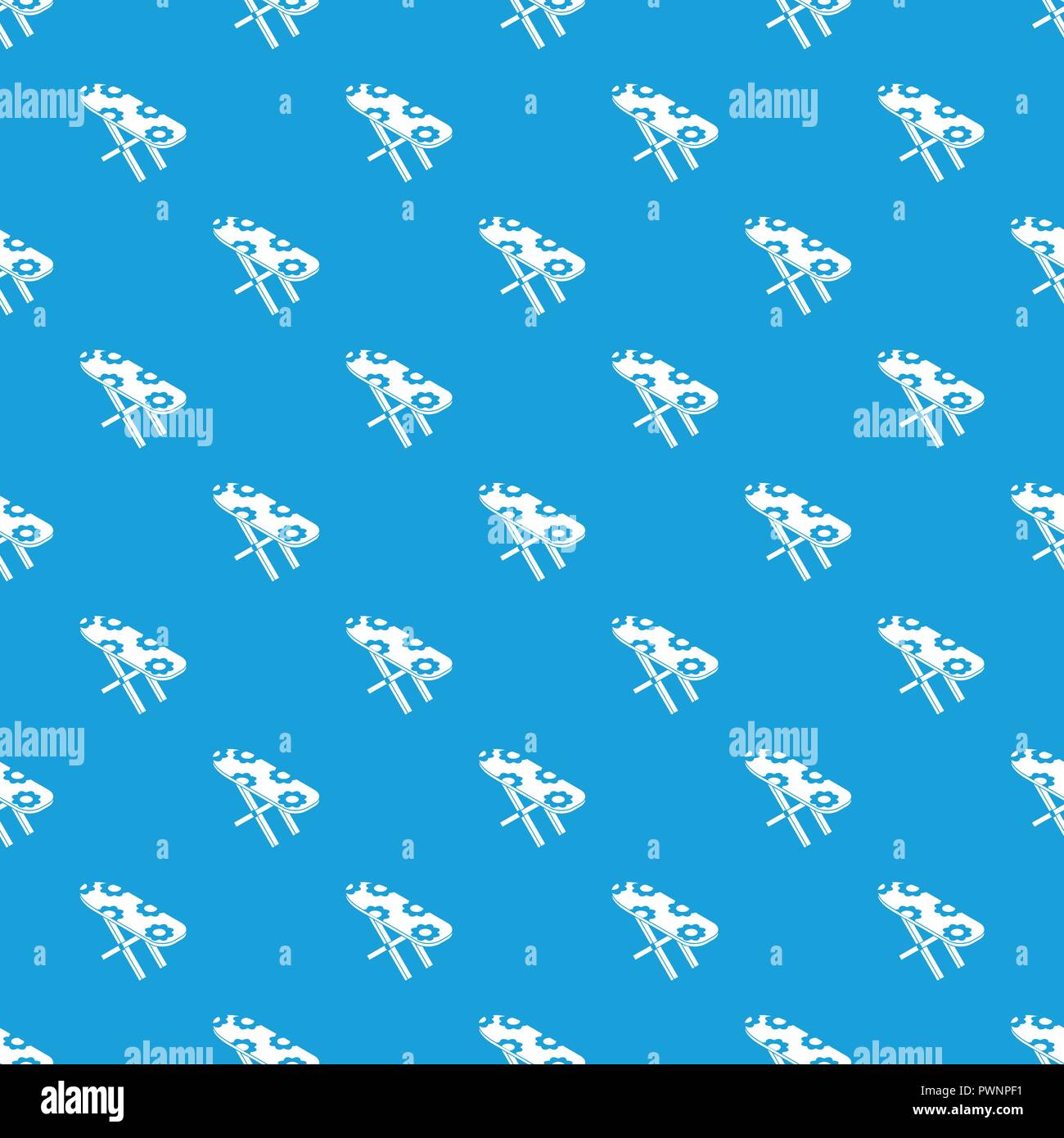 Ironing board pattern vector seamless blue Stock Vector