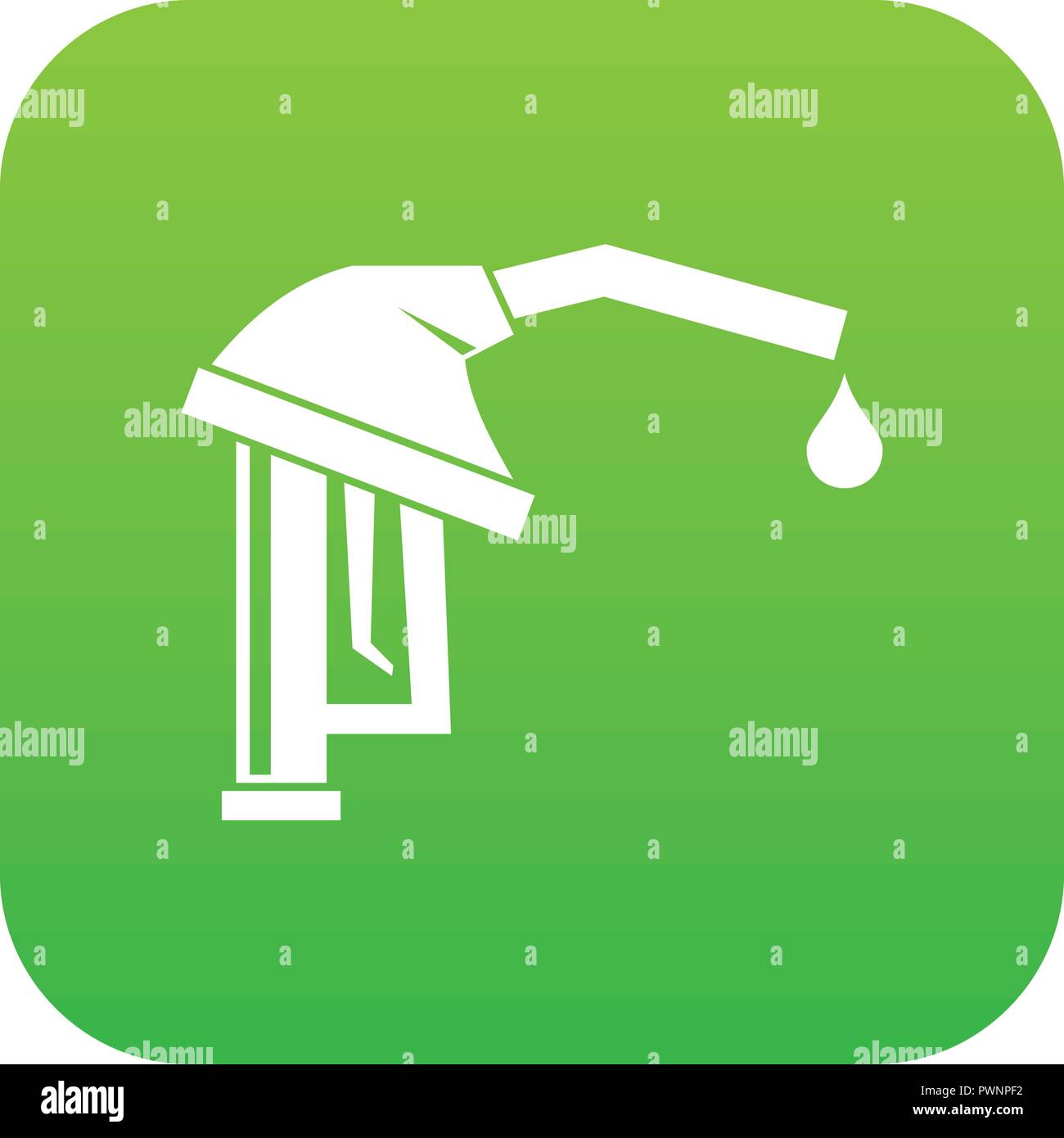 Gasoline pump nozzle icon digital green Stock Vector