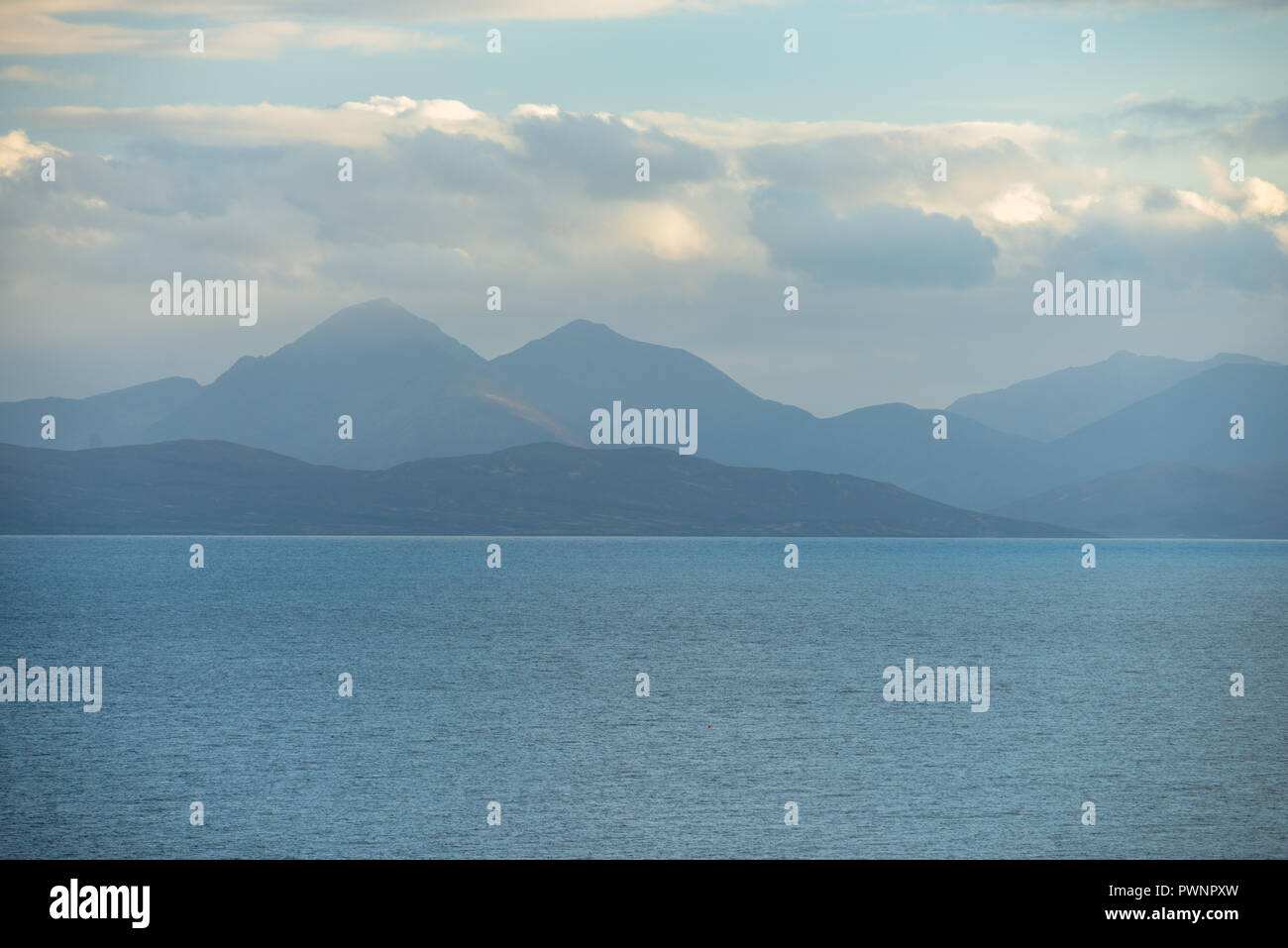View onto the Isle of Skye from the Applecross Peninsula, Western Highlands, Scotland, Uk Stock Photo