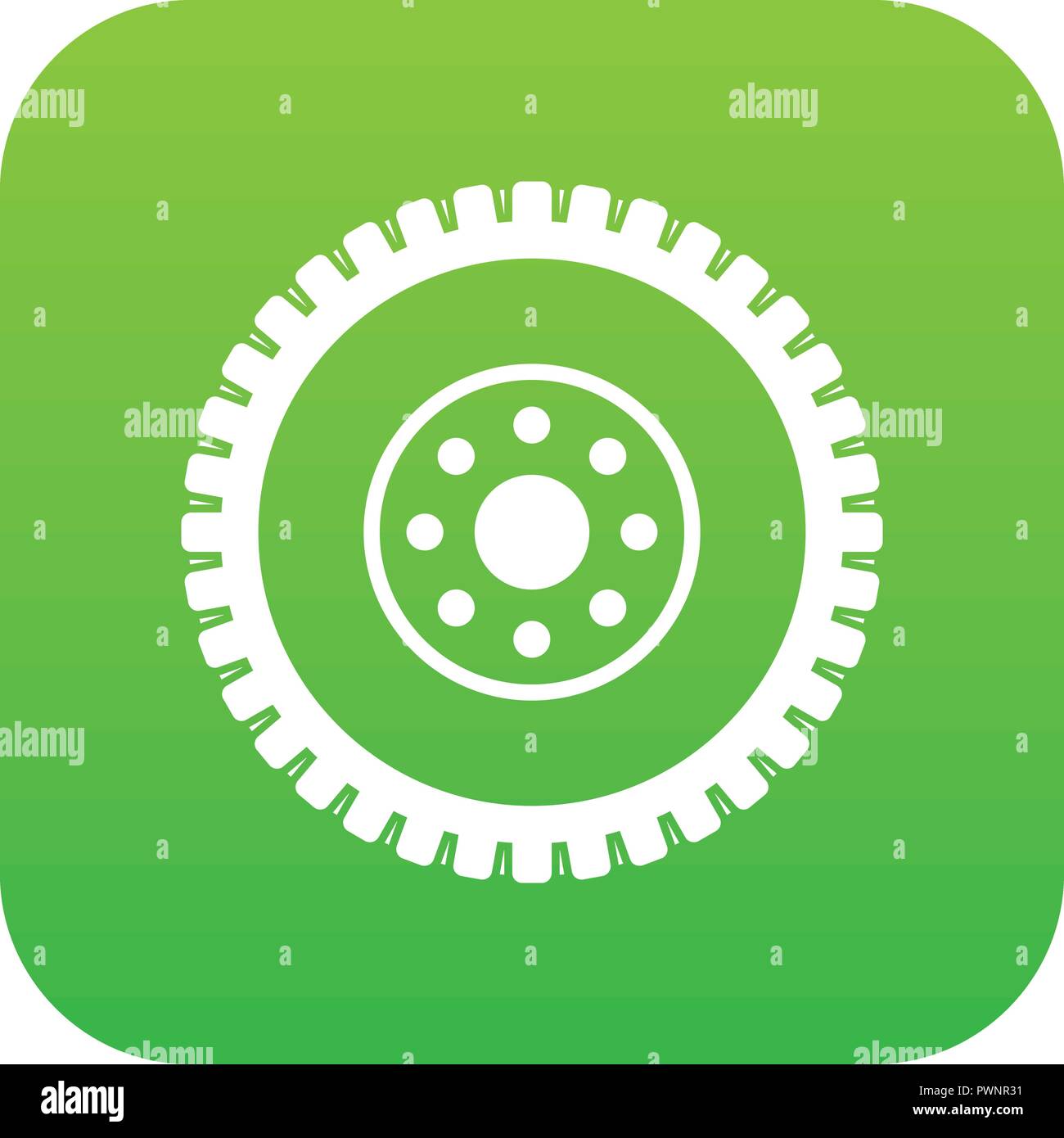 Gear wheel icon digital green Stock Vector Image & Art - Alamy