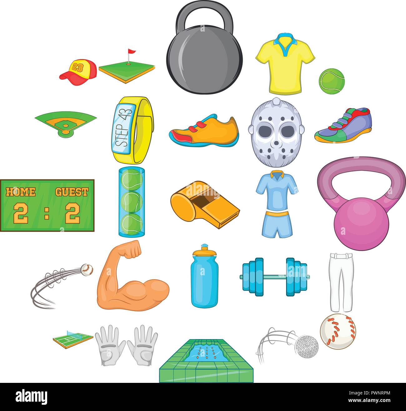 Best athlete icons set, cartoon style Stock Vector Image & Art - Alamy