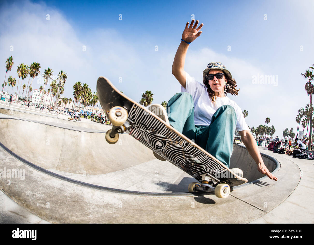 Girl Skateboarder at Venice Skatepark Venice Beach California Stock Photo -  Alamy