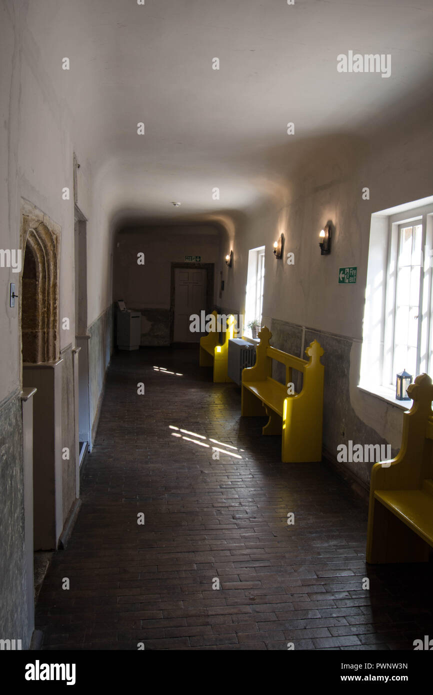 Ghost corridor at  Delapre Abbey Northampton Stock Photo