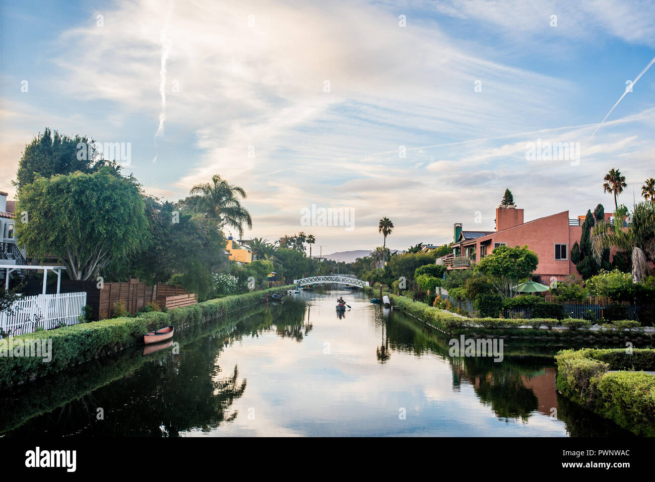 Venice Canals in Venice Beach California Stock Photo Alamy