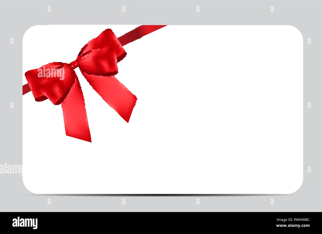 Blank Gift Card Template with Red Bow and Ribbon. Vector Illustration ...