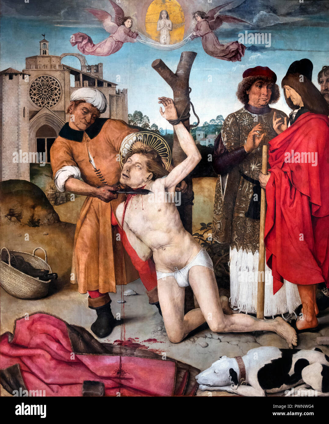 The Martyrdom of St Cucuphas by Ayne Bru, oil on wood, c.1502-07 Stock Photo