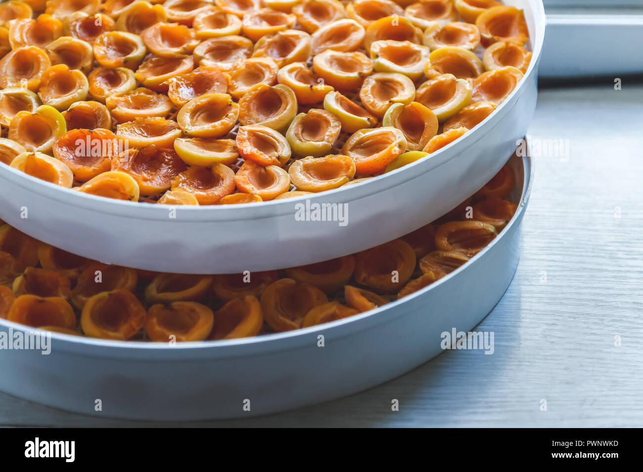 Apricot dried in the dryerdehydrator. A way to preserve vitamins
