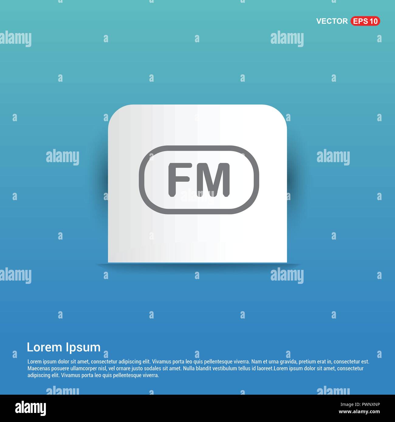 Fm radio frequency icon - Blue Sticker button Stock Vector Image & Art -  Alamy