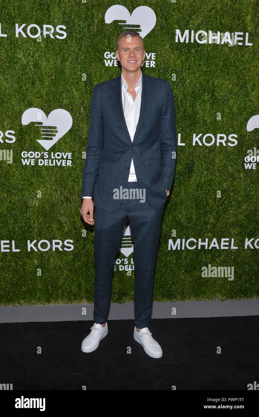 Kristaps Porzingis attends God's Love We Deliver 12th Annual Golden Heart Awards at Spring Studios on October 16, 2018 in New York City. Stock Photo