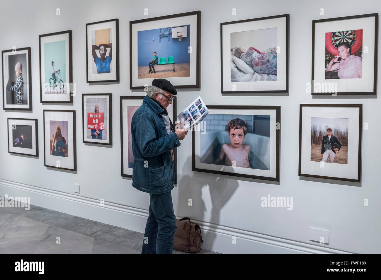 London, UK. 17th Oct, 2018. Shortlisted portraits on display at the National Portrait Gallery, London, as part of the Taylor Wessing Photographic Portrait Prize 2018 exhibition from 18 October 2018 to 27 January 2019. Credit: Guy Bell/Alamy Live News Stock Photo