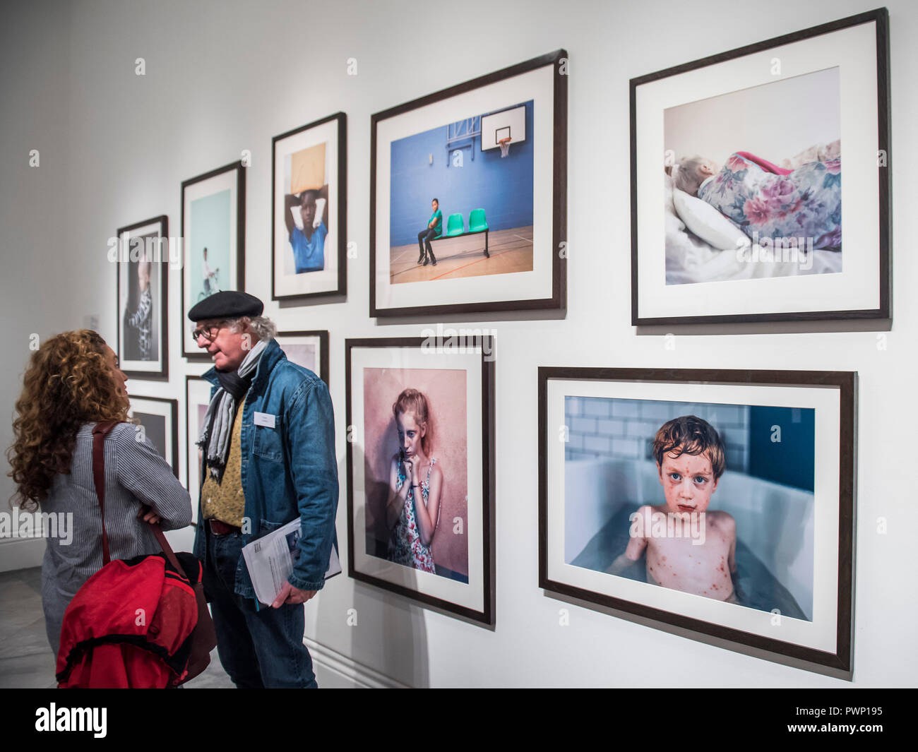 London, UK. 17th Oct, 2018. Shortlisted portraits on display at the National Portrait Gallery, London, as part of the Taylor Wessing Photographic Portrait Prize 2018 exhibition from 18 October 2018 to 27 January 2019. Credit: Guy Bell/Alamy Live News Stock Photo