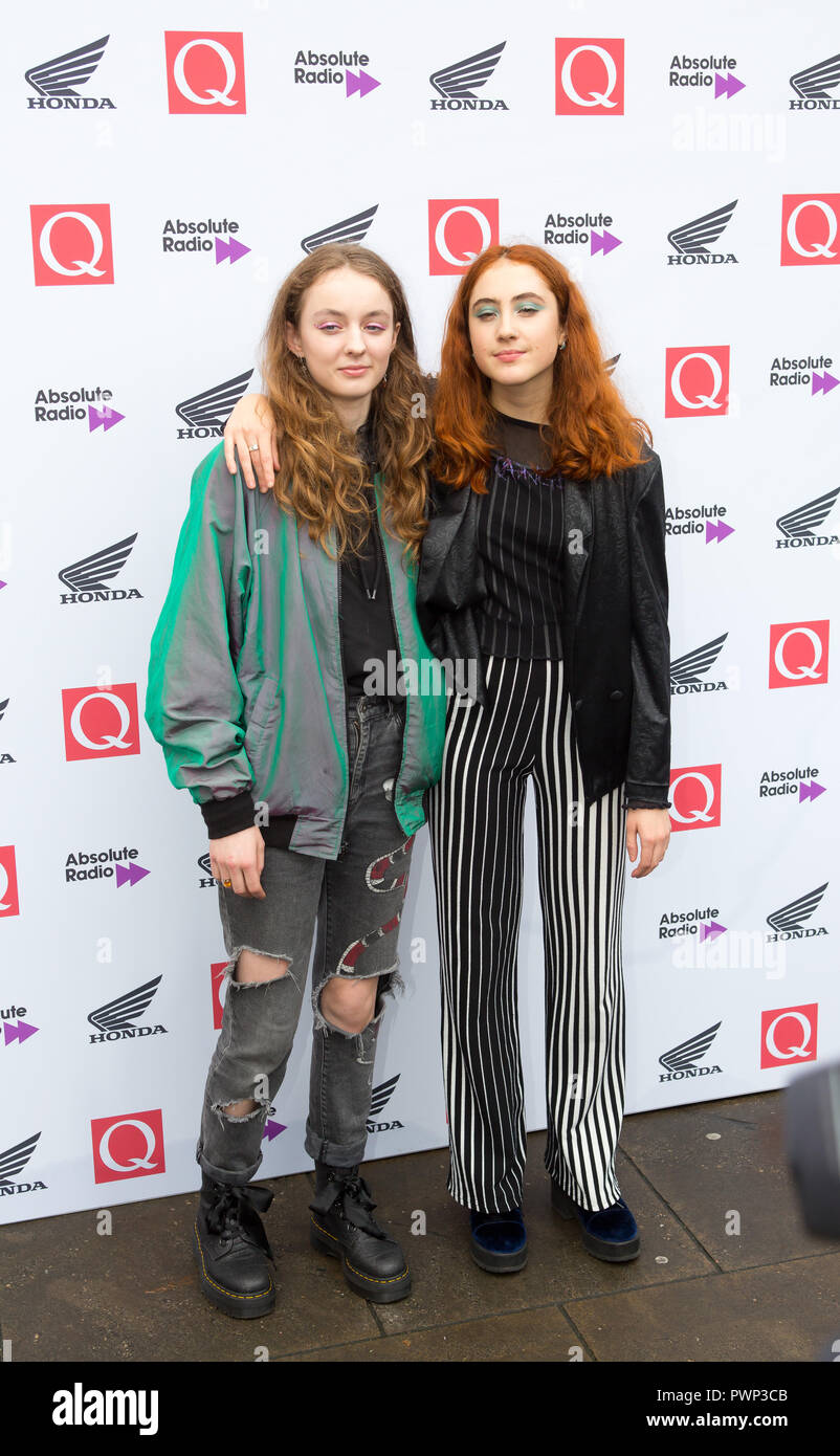 London, UK.17th Oct, 2018. The Round House Chalk Farm  Lets Eat Grandma arrive at the Q Awards 2018  in Association with Absolute Radio People In Picture: Let,s Eat Grandma Credit: Dean Fardell / Alamy Live News Feed / Alamy Live News Stock Photo