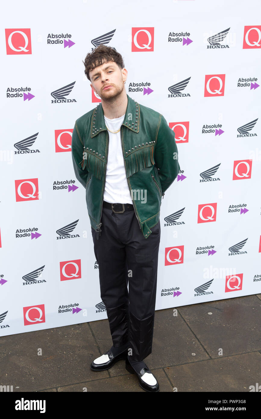 London, UK. 17th Oct, 2018. London, UK. 17th Oct, 2018. The Round House Chalk Farm  Tom Grennan arrives at the Q Awards 2018 in Association with Absolute Radio People In Picture: Tom Grennan Credit: Dean Fardell / Alamy Live News feed / Alamy Live News Stock Photo