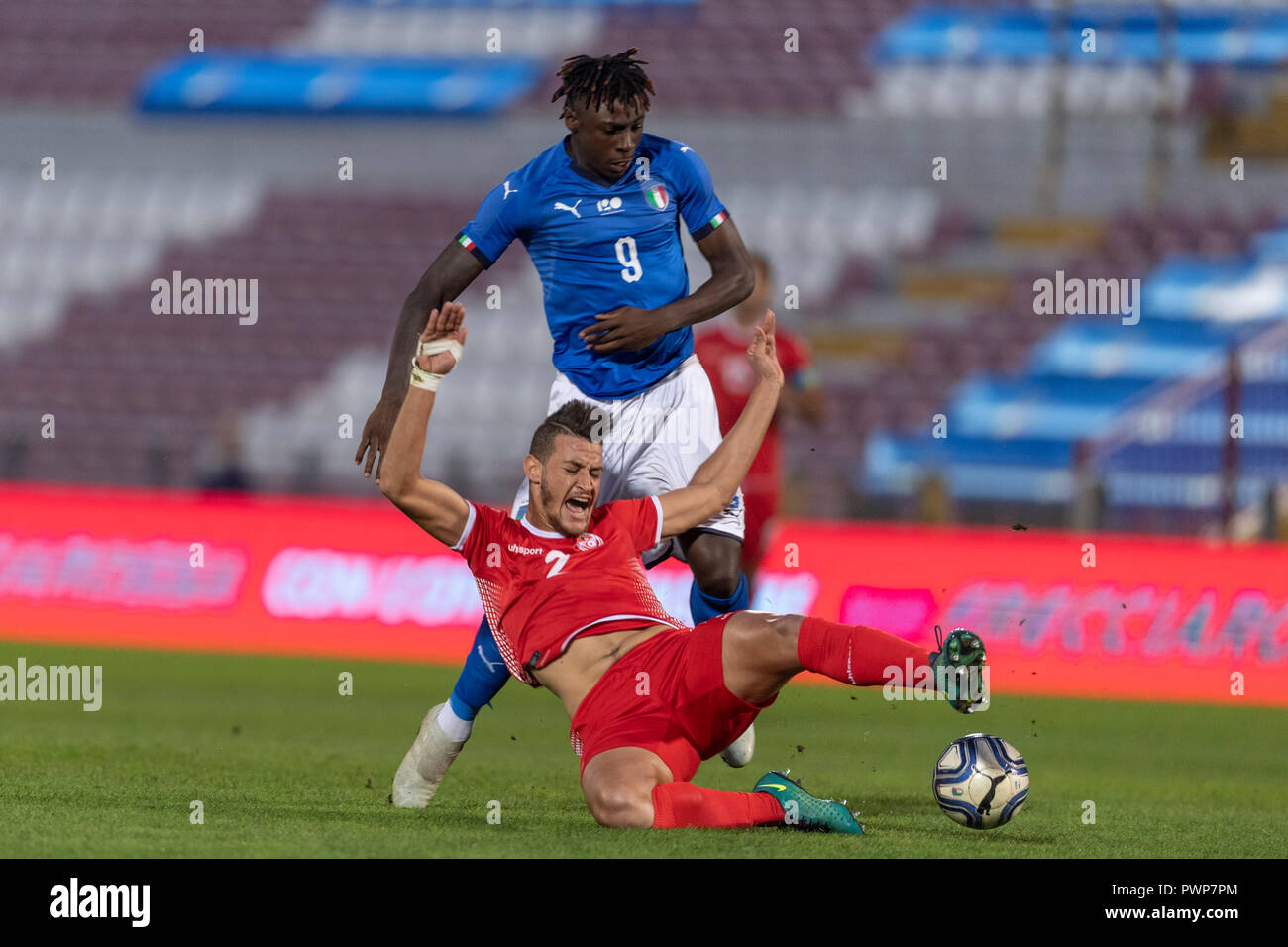 Budapest, Hungary. 31st August, 2023. Barnabas Varga of Ferencvarosi TC  competes for the ball with Nassim Hnid of FK Zalgiris Vilnius during the  UEFA Europa Conference League Play Off Round Second Leg